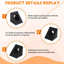 90 Degree Angle Bracket Connector for CNC & 3D Printer DIY V-Slot Black Corner for 2020 Aluminum Profile 4Pcs