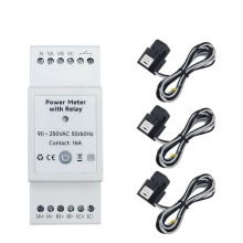 Tuya WiFi 3-Fase Energiemonitor met 80A Klem CT Bidirectionele App Monitor Stroomverbruik en Elektriciteitsstatistieken