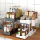 Multifunctional Kitchen Rack Pull-Out Spice Rack Double-Layer Cabinet Storage Rack White 2