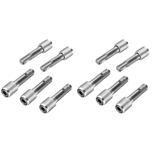10PCS SDS- Drill Chuck Adapter, SDS  Bit Adapter to 1/4 Inch 6.35mm Hex Socket Steel Drill Holder, Drill Bit