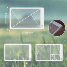 12 Pieces of Viewfinders Fibonacci Composition View Finder Golden Ratio Photo Viewing Positioning Ruler Viewer