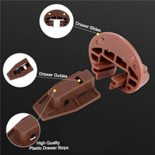 16Sets Plastic Drawer Track Guides Kit,Drawer Slides Guides Replacement Parts for Center Mount Drawer Dresser Drawer