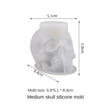 Skull Resin Form, 6St 3D Skull Silikonform för Resin Skull Candle Mould Handgjord Candle Making Form DIY Mould