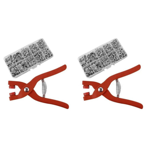 2X Five Claw Button Installation Tool Pliers Set Invisible Snap Button Sewing-Free Button Set for DIY Crafts.