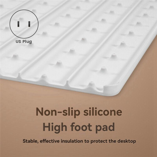 Foldable Flexible Silicone Household Table Hot Plate, 3-Speed Adjustable Temperature Food Heating Pad US Plug 2