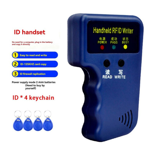 125Khz RFID Card Reader+4 Keyfobs Kit Copier Writer Duplicator Programmer ID Card Copy EM4305 T5577 Each Writable Tags 2