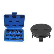 11Pcs Damaged Lug Nut and Lock Socket Set Screw Tools & 1 Pcs Cylinder Rear Cam Plug Cap Camshaft Rear Seal Plug
