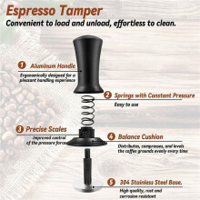 2X Coffee Espresso Tamper 51mm with WDT Tool Calibrated Spring Loaded, with Silicone Mat, for Espresso Coffee Machine