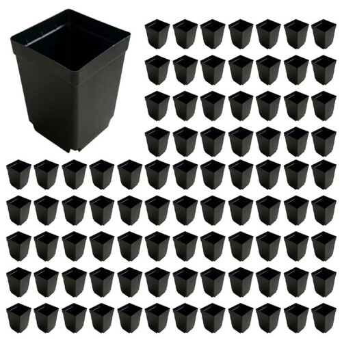 400PCS Plant Disposable Flower Pot Small Black Square Cutting Seedling Plastic Square Pot 1