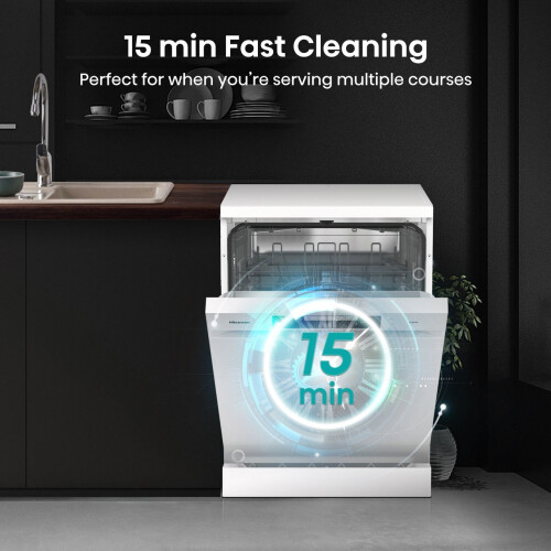 Hisense Hisense HS642D90WUK Full Size Dishwasher White D Rated 2