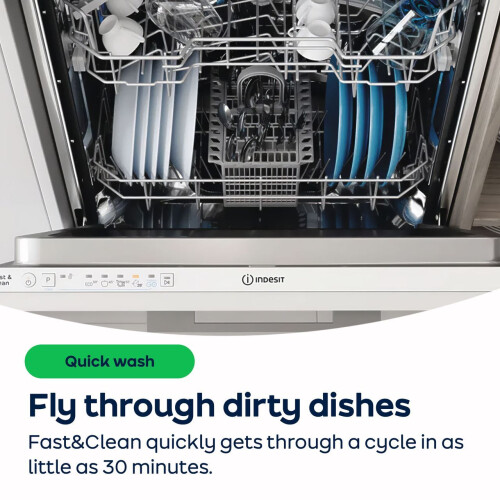 Indesit Indesit D2IHL326UK Full Size Dishwasher White E Rated 1