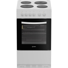 Indesit I5E3KMW 50cm Free Standing Electric Cooker with Solid Plate Hob White A