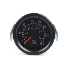 Manomètre Mécanique de Pression D'Huile 52mm 0-10bar / 0-150psi avec Capteur NPT1/8 pour Voiture Camion Véhicule D'Ingénierie