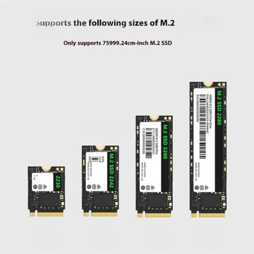 M.2 Solid Disk Housing Case with Passive Cooling Supports 2280 2260 2242 Drives 1
