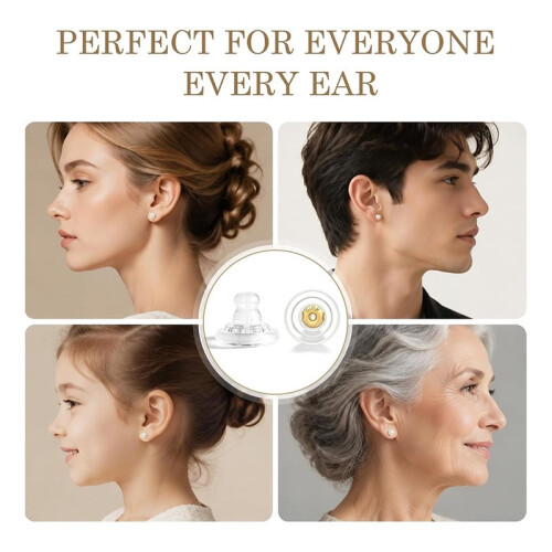 20 PCS Clear Silicone Earring Backs for Thin Posts-Anti-Drop, Supportive, and Secure (Disc-Style) for Studs Heavy 2