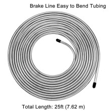 Kit de Linha de Freio 25 Ft Tubo Flexível de Freio Inclui 16 Conexões de Flare Invertido para Reparação Do Sistema de Freio