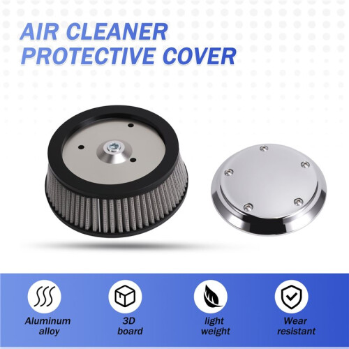 Chrome Air Cleaner Cover & 3-Hole & Gray Filter Element for  Dyna Softail Touring 2