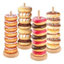 4 Stuks Boerderij Donutstand voor Desserttafel, Donuthouder, Bagelhouderstand, Donutdisplaystand voor Feest