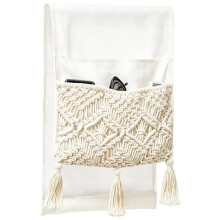Organisateur de Canapé en Macramé - Sac de Rangement Élégant pour Télécommandes pour Canapé, Fauteuil et Rangement de Chevet