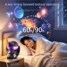 Night Light  Projector Meteor  180 Rotate Planetarium Lamp for Kids Bedroom Valentines Wedding Deco White
