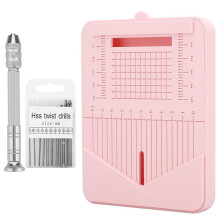 12 PCS Polymer Clay Earring Drill Guides, Polymer Clay Jewelry Making Tools with A Crafting Hand Drill Bits Set