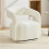 (White, Chenille) Chenille Accent Chair with 360 Swivel Base 1