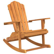 vidaXL Garden Adirondack Rocking Chair Outdoor Lounger Chair Solid Wood Teak
