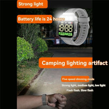 Sport LED Elektroniska Klockor USB Uppladdningsbar Ficklampa Student Sport Armbandsur Belysning Klocka Presenter för ,B