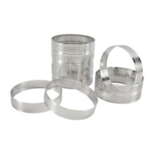 10Pcs Circular Tart Rings with Holes Stainless Steel Fruit Pie Circle Cake Ring Mousse Mold Kitchen Baking Mould 10cm