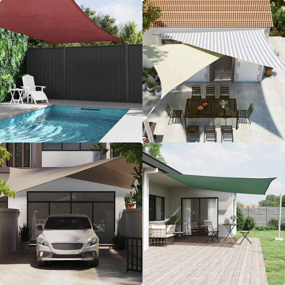 Vidaxl Sun Shade Sail Light Grey And White 5 X 7 X 7 M
