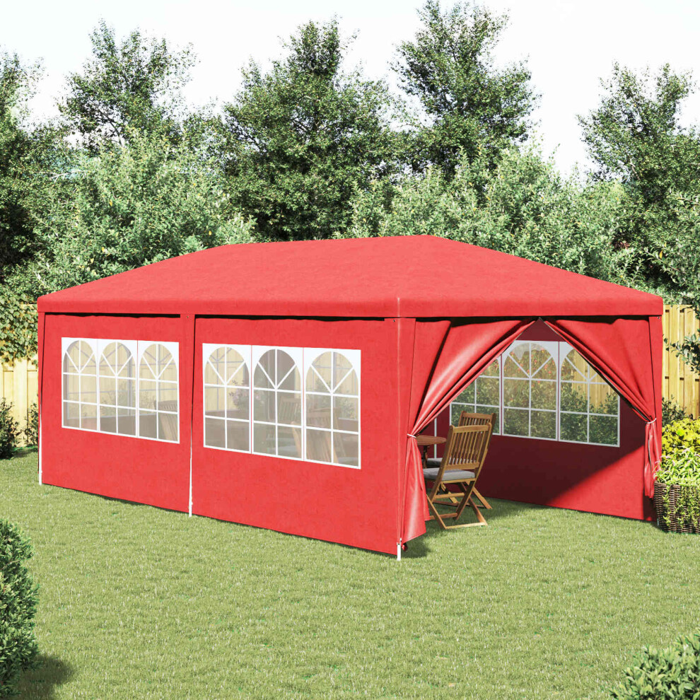 Vidaxl Party Tent 600 X 300 X 255 Cm Red Pe And Steel