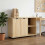 VidaXL vidaXL Rolling Cabinet Brown 100 x 39 x 65.5 cm Solid Pine Wood 1
