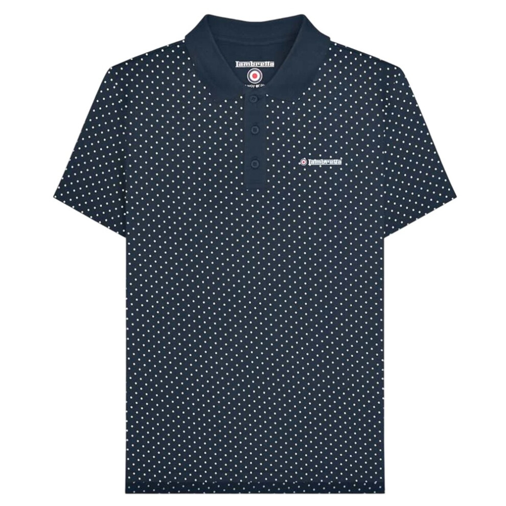 Lambretta (Xxl, Navy) Mens Polka Dot Big & Tall Polo Shirt