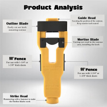 Door Mortise Tool,Door Installation Kit, Door Tool for Use with 1-3/4In or 1-3/8In Thick Wooden Door B