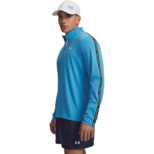 (L, Ethereal Blue/Black) Under Armour Mens Tech Textured Half Zip Top
