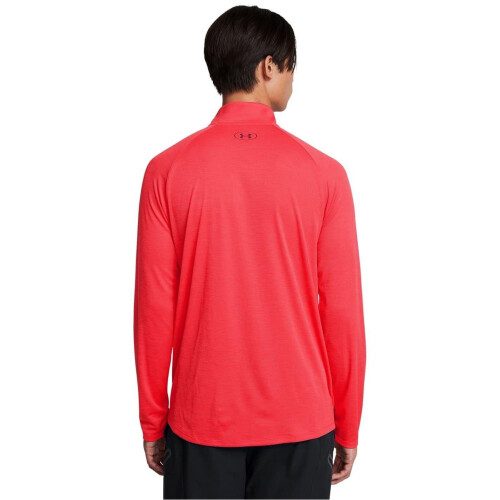Under Armour (L, Racing Red) Under Armour Mens Tech Textured Half Zip Top 2