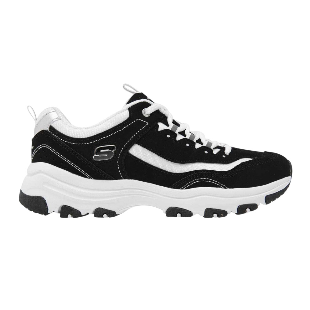 Skechers (6 Uk, Black/White) Womens/Ladies Icon Dlite Leather Trainers