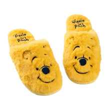 (7 UK-8 UK, Yellow) Winnie the Pooh Womens/Ladies Face Embroidered Mule Slippers