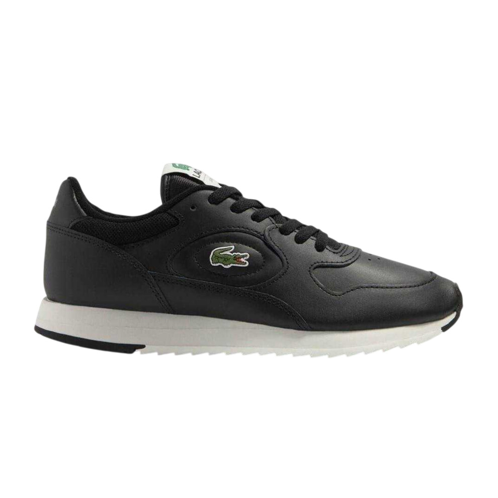 Lacoste (7 Uk, Black/Off White) Mens Linetrack Leather Running Trainers