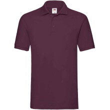 (XXL, Burgundy) Fruit of the Loom Mens Premium Cotton Pique Polo Shirt