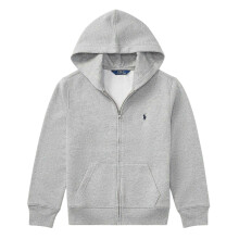 (4 Years, Light Grey Heather) Ralph Lauren Boys Full Zip Hoodie
