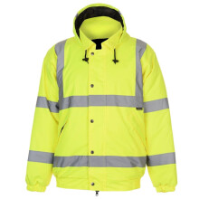(XS, Yellow) Dunlop Mens Hi-Vis Safety Bomber Jacket
