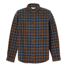 (L, Dark Sapphire) Timberland Mens Flannel Regular Shirt