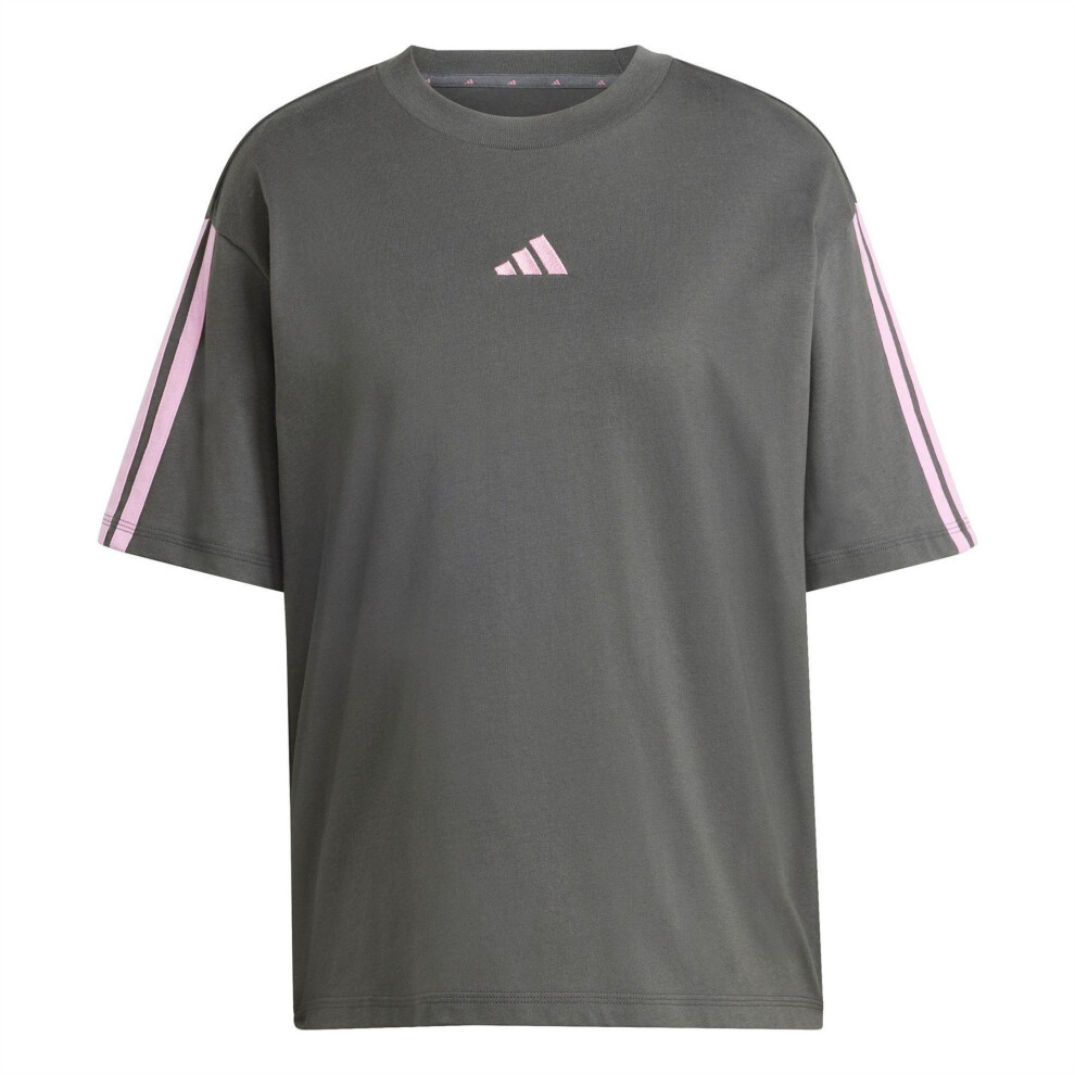 Adidas (16 Uk - 18 Uk, Pink) Womens/Ladies Essentials 3 Stripes T-Shirt