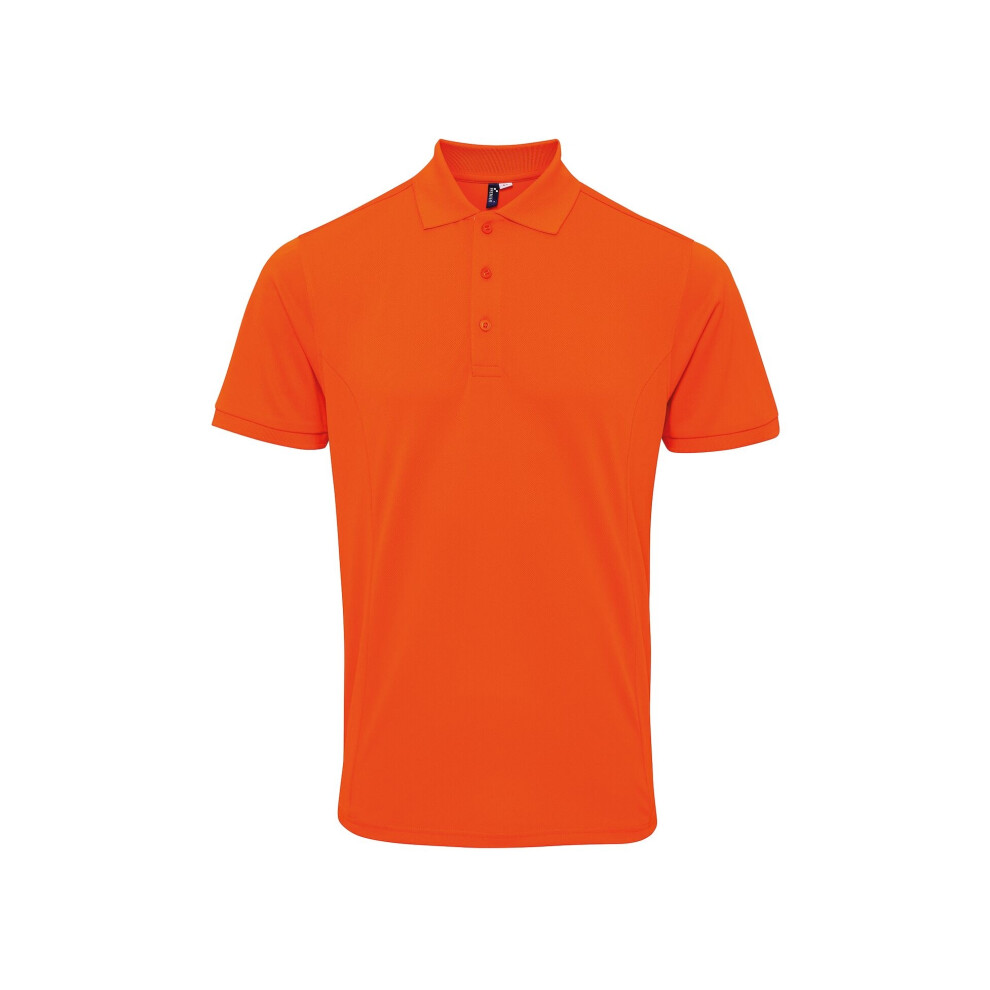 Premier (2Xl, Orange) Mens Coolchecker Plus Pique Polo With Coolplus
