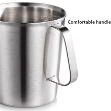 2X Misurino Nel Acciaio Inossidabile Tazza Miscelazione Strumenti Nel Resina Brocca Da Cucina Graduata di Precisione Beccuccio Versatore Cottura 500Ml