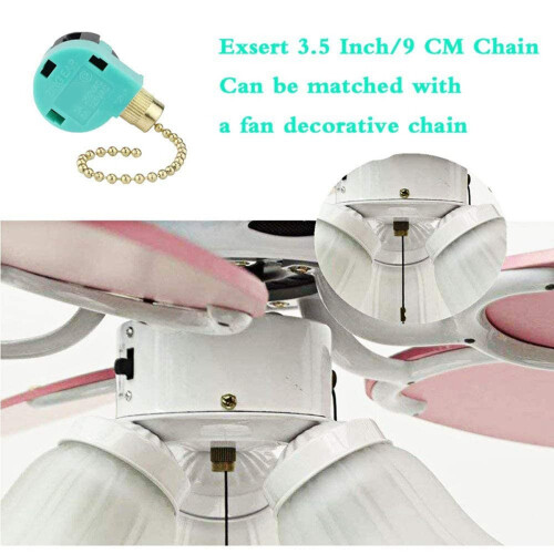 3Pcs ZE-268S6 Ceiling Fan  3 Speed 4 Wire for Ceiling Fans and Wall Lights Pull Chain  Replacement Bronze