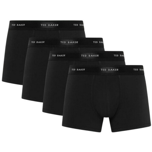 Ted Baker (L, Black) Ted Baker Mens Plain Boxer Shorts (Pack of 4)