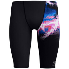 (S, Black) Speedo Mens Graphic Print Slim Jammer Shorts