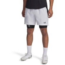 (L S, White) Under Armour Mens Challenger Pro 2 in 1 Shorts